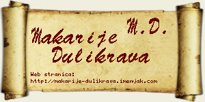 Makarije Dulikrava vizit kartica